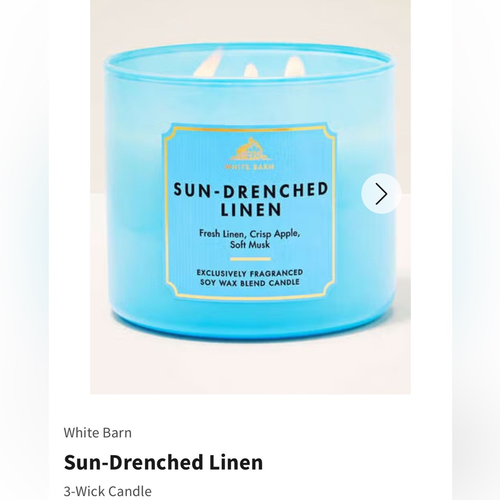 White Barn Sun-Drenched Linen Candle in Vibrant Blue